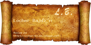 Locher Baján névjegykártya